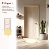 Ultra Soft Area Rug, Non Slip, Stain Resistant, Washable Area Rugs for Living Room, Bedroom, Enchanted Butterfly Garden Area Delicate Insect Wing Design(Beige)