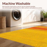 Ultra Soft Area Rug, Non Slip, Stain Resistant, Washable Area Rugs for Living Room, Bedroom, Radiant Playful Circular Patterned Accent(Yellow)