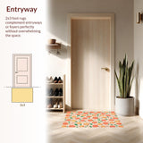 Ultra Soft Area Rug, Non Slip, Stain Resistant, Washable Area Rugs for Living Room, Bedroom, Vibrant Cheerful Peach Aesthetic(Orange)