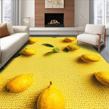 Ultra Soft Area Rug, Non Slip, Stain Resistant, Washable Area Rugs for Living Room, Bedroom, Vibrant Lemon Pattern Bathroom Non-Slip Rug(Yellow)