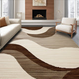 Ultra Soft Area Rug, Non Slip, Stain Resistant, Washable Area Rugs for Living Room, Bedroom, Luxurious Rich Brown Patterns(Beige)