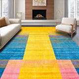 Ultra Soft Area Rug, Non Slip, Stain Resistant, Washable Area Rugs for Living Room, Bedroom, Minimalist Lively Wave Formation(Yellow)