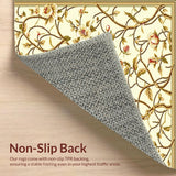 Ultra Soft Area Rug, Non Slip, Stain Resistant, Washable Area Rugs for Living Room, Bedroom, Floral Trellis Accent Beige Entryway Indoor Decor(Ivory)
