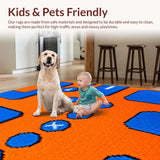 Ultra Soft Area Rug, Non Slip, Stain Resistant, Washable Area Rugs for Living Room, Bedroom, Energetic Color Blocked Graphic Style(Orange)