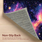 Ultra Soft Area Rug, Non Slip, Stain Resistant, Washable Area Rugs for Living Room, Bedroom, Planet Earth Kids Playroom Space-Themed Carpet(Purple)