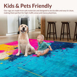 Ultra Soft Area Rug, Non Slip, Stain Resistant, Washable Area Rugs for Living Room, Bedroom, Energetic Hues in Contemporary Style(Yellow)