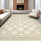 Ultra Soft Area Rug, Non Slip, Stain Resistant, Washable Area Rugs for Living Room, Bedroom, Whimsical Scalloped Boho Delight(Beige)