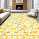 Ultra Soft Area Rug, Non Slip, Stain Resistant, Washable Area Rugs for Living Room, Bedroom, Bright Floral Burst with Contemporary Flair(Beige)