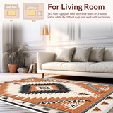Ultra Soft Area Rug, Non Slip, Stain Resistant, Washable Area Rugs for Living Room, Bedroom, Machine Washable Cotton Rug for Modern Spa Decor(Orange)