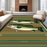 Ultra Soft Area Rug, Non Slip, Stain Resistant, Washable Area Rugs for Living Room, Bedroom, Charming Cabin Rustic Welcome Mat(Green)