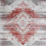 Ultra Soft Area Rug, Non Slip, Stain Resistant, Washable Area Rugs for Living Room, Bedroom, Rustic Textured Linear Pattern(Red)