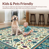 Ultra Soft Area Rug, Non Slip, Stain Resistant, Washable Area Rugs for Living Room, Bedroom, Bohemian Dream Ethereal(Ivory)