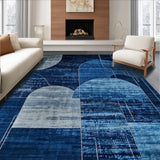 Ultra Soft Area Rug, Non Slip, Stain Resistant, Washable Area Rugs for Living Room, Bedroom, Sophisticated Tiled Symmetry Arrangement(Blue)