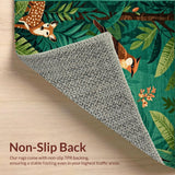 Ultra Soft Area Rug, Non Slip, Stain Resistant, Washable Area Rugs for Living Room, Bedroom, Charming Leafy Jungle Scene(Green)