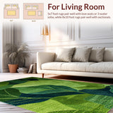 Ultra Soft Area Rug, Non Slip, Stain Resistant, Washable Area Rugs for Living Room, Bedroom, Green Moss Floral Bathroom Rug for Nature-Themed Decor(Green)