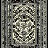 Ultra Soft Area Rug, Non Slip, Stain Resistant, Washable Area Rugs for Living Room, Bedroom, Tribal Black and White Aesthetic(Black)