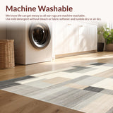Ultra Soft Area Rug, Non Slip, Stain Resistant, Washable Area Rugs for Living Room, Bedroom, Contemporary Geometric Area Beige Grey Intersecting Shapes(Beige)