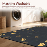 Ultra Soft Area Rug, Non Slip, Stain Resistant, Washable Area Rugs for Living Room, Bedroom, Chic Minimalist Paw Print Aesthetic(Gray)