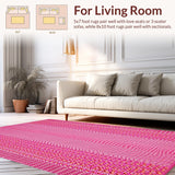 Ultra Soft Area Rug, Non Slip, Stain Resistant, Washable Area Rugs for Living Room, Bedroom, Unique Artistic Animal Representation(Pink)