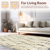 Ultra Soft Area Rug, Non Slip, Stain Resistant, Washable Area Rugs for Living Room, Bedroom, Beige Boho Diamond Vintage Inspired Geometric(Beige)