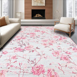Ultra Soft Area Rug, Non Slip, Stain Resistant, Washable Area Rugs for Living Room, Bedroom, Artistic Gray and Yellow Harmony(Pink)