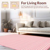 Ultra Soft Area Rug, Non Slip, Stain Resistant, Washable Area Rugs for Living Room, Bedroom, Elegant Abstract Floral Touch(Pink)