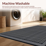 Ultra Soft Area Rug, Non Slip, Stain Resistant, Washable Area Rugs for Living Room, Bedroom, Vintage Monochrome Checkerboard Aesthetic(Black)