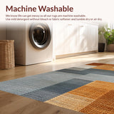 Ultra Soft Area Rug, Non Slip, Stain Resistant, Washable Area Rugs for Living Room, Bedroom, Large Washable Dining Room Rug with Contemporary Neutral Design(Beige)