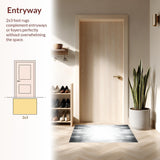 Inkwell Woven Modernist Hallway Floor Art(White)