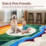 Ultra Soft Area Rug, Non Slip, Stain Resistant, Washable Area Rugs for Living Room, Bedroom, Rustic Earthy Colorful Motif(Yellow)