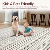 Ultra Soft Area Rug, Non Slip, Stain Resistant, Washable Area Rugs for Living Room, Bedroom, Sleek Linear Modern Texture(Black)