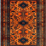 Ultra Soft Area Rug, Non Slip, Stain Resistant, Washable Area Rugs for Living Room, Bedroom, Rustic Orange Abstract Motif(Orange)