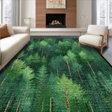 Ultra Soft Area Rug, Non Slip, Stain Resistant, Washable Area Rugs for Living Room, Bedroom, Nature-Inspired Evergreen Terrain(Green)