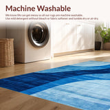 Ultra Soft Area Rug, Non Slip, Stain Resistant, Washable Area Rugs for Living Room, Bedroom, Calming Dark Blue Textured Elegance(Blue)