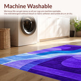 Ultra Soft Area Rug, Non Slip, Stain Resistant, Washable Area Rugs for Living Room, Bedroom, Vibrant Abstract Swirl Motif(Purple)
