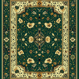 Ultra Soft Area Rug, Non Slip, Stain Resistant, Washable Area Rugs for Living Room, Bedroom, Intricate Boho Area with Abstract Animal Motif and Floral Accents(Green)
