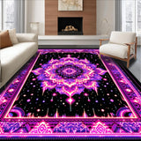 Ultra Soft Area Rug, Non Slip, Stain Resistant, Washable Area Rugs for Living Room, Bedroom, Striking Colorful Optical Illusion(Purple)