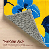 Ultra Soft Area Rug, Non Slip, Stain Resistant, Washable Area Rugs for Living Room, Bedroom, Blue Yellow Floral Living Room Area Carpet(Yellow)