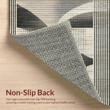 Ultra Soft Area Rug, Non Slip, Stain Resistant, Washable Area Rugs for Living Room, Bedroom, Luxurious Washable Faux Decor Surface With Geometric Linear Pattern(Gray)