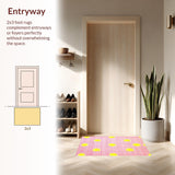 Ultra Soft Area Rug, Non Slip, Stain Resistant, Washable Area Rugs for Living Room, Bedroom, Luxurious Classic Flower Silhouette(Pink)