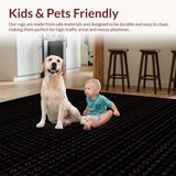 Ultra Soft Area Rug, Non Slip, Stain Resistant, Washable Area Rugs for Living Room, Bedroom, Fun Y2K Inspired Graphic(Black)