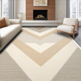Ultra Soft Area Rug, Non Slip, Stain Resistant, Washable Area Rugs for Living Room, Bedroom, Handmade Chevron Neutral Living Room Rug(Beige)