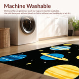 Ultra Soft Area Rug, Non Slip, Stain Resistant, Washable Area Rugs for Living Room, Bedroom, Cosmic Colorful Planetary Motif(Blue)
