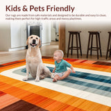 Ultra Soft Area Rug, Non Slip, Stain Resistant, Washable Area Rugs for Living Room, Bedroom, Transitional Colorful Organic Shapes(Orange)