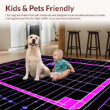 Ultra Soft Area Rug, Non Slip, Stain Resistant, Washable Area Rugs for Living Room, Bedroom, Retro Gaming-Inspired Color Burst(Purple)