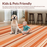 Ultra Soft Area Rug, Non Slip, Stain Resistant, Washable Area Rugs for Living Room, Bedroom, Luxurious Modern Texture Blend(Orange)