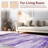Ultra Soft Area Rug, Non Slip, Stain Resistant, Washable Area Rugs for Living Room, Bedroom, Soft Contemporary Abstract Motif(Purple)