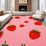 Ultra Soft Area Rug, Non Slip, Stain Resistant, Washable Area Rugs for Living Room, Bedroom, Playful Pastel Fruit Splash(Pink)