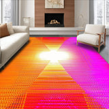 Ultra Soft Area Rug, Non Slip, Stain Resistant, Washable Area Rugs for Living Room, Bedroom, Vibrant Multicolor Abstract Expression(Orange)