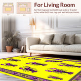 Ultra Soft Area Rug, Non Slip, Stain Resistant, Washable Area Rugs for Living Room, Bedroom, Playful Lobster Patterned Decor(Yellow)